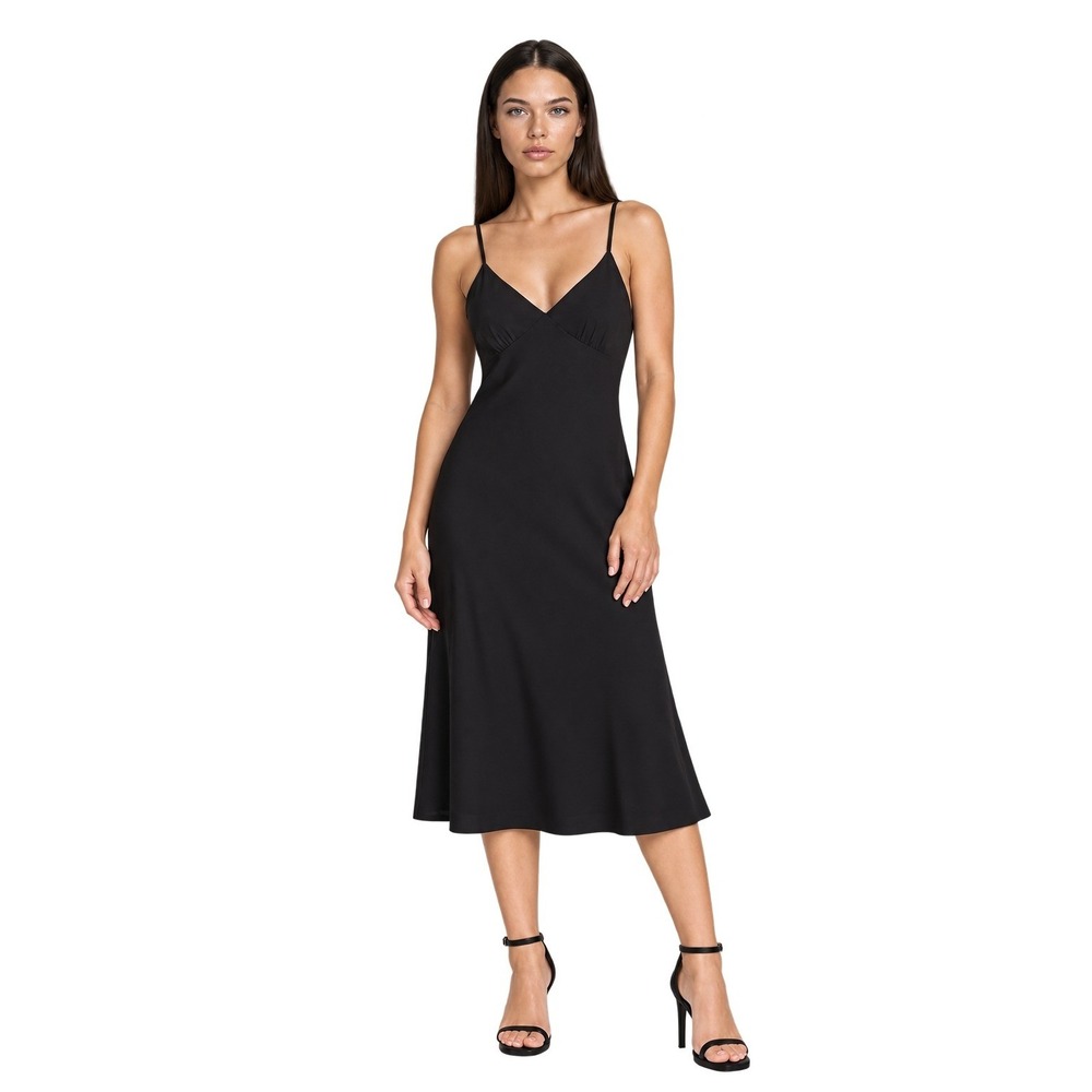 Madewell Midi Dress Women's Size 8 Black Strappy Crisscross Back Open Back